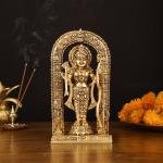 Pure Brass Ram Lalla Statue | 10" x 5.5" x 3" (25.4 x 14 x 7.6 cm) | 3 kg Superfine Sacred Art | Premium Temple Grade Murti | Divine Sculpture